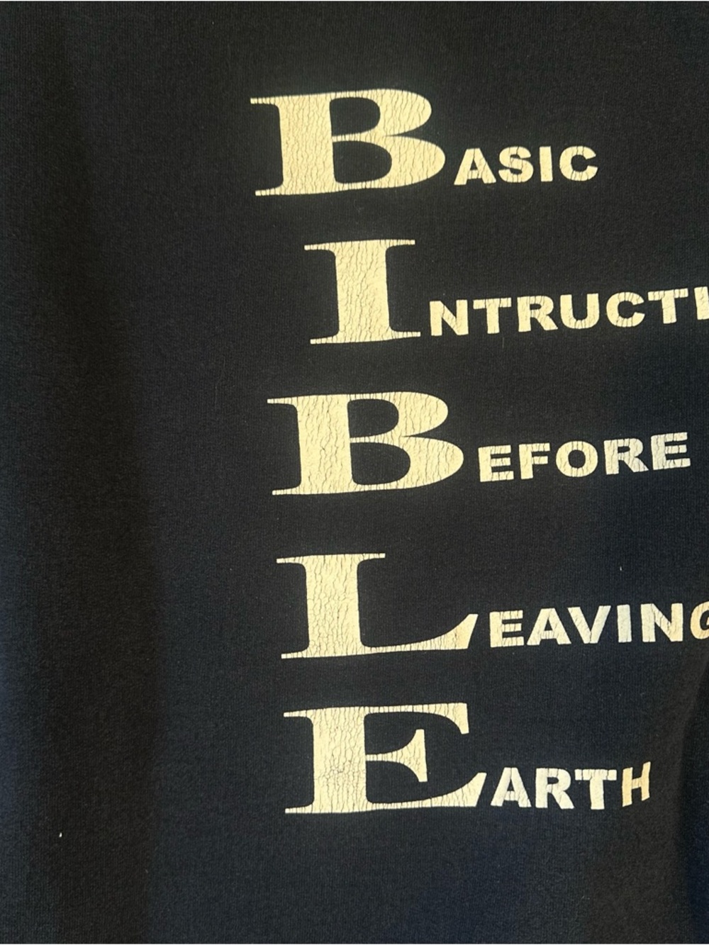Vintage 90s Navy Crewneck Sweatshirt with Little Falls Baptist Church Logo - Picture 11 of 14